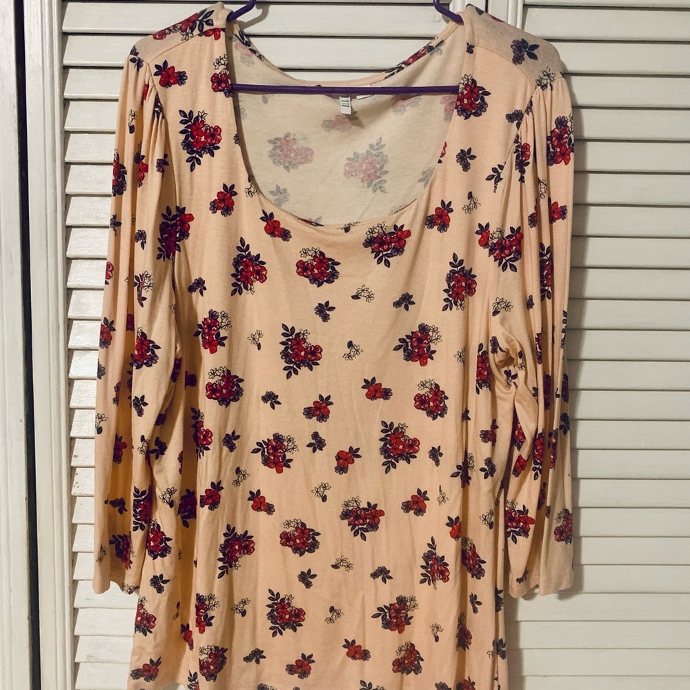 Floral Print Women's Top by Elle Size XL